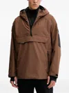 Ea7 Hooded Ski Jacket In Brown
