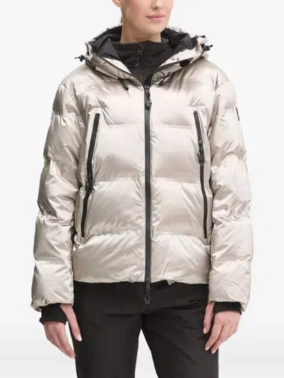 Ea7 Hooded Ski Jacket In Neutral