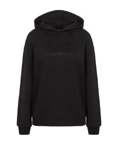 Ea7 Hooded Sports Sweater In Black