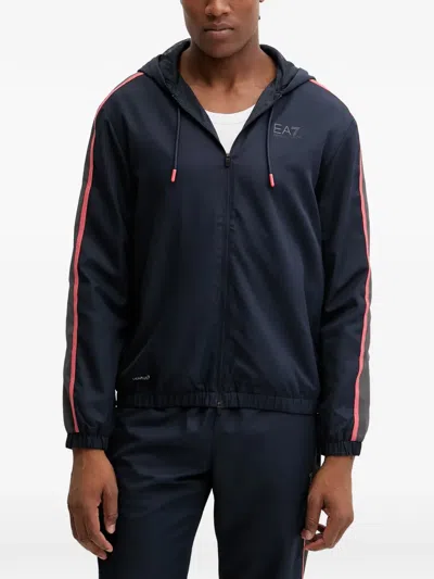 Ea7 Hooded Tracksuit In Blue
