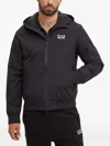 Ea7 Hooded Zip Jacket In Black