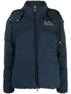 Ea7 Hooded Zip-up Jacket In Blue