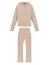 Ea7 Hooded Zip-up Tracksuit In Neutral