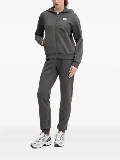Ea7 Hooded Zip-fastening Tracksuit In Gray