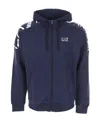 Ea7 Hooded Zipper Sweater In Black