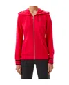 Ea7 Hooded Zipper Sweater In Red