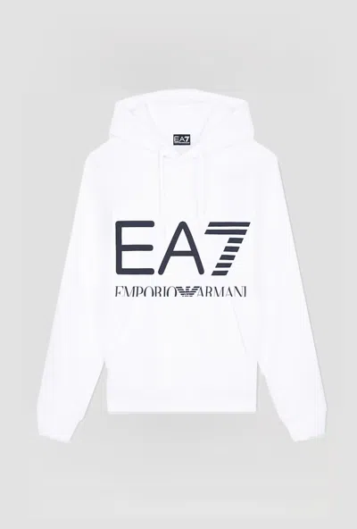 Ea7 Hoodie And Front Logo For Men White