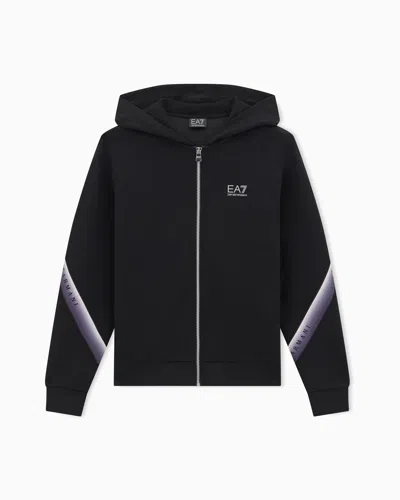 Ea7 Hoodie Natural Ventus 7 Regular Fit In Cotton And Modal In Black
