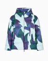 Ea7 Iridescent Nylon Padded Jacket With Hood In Multi