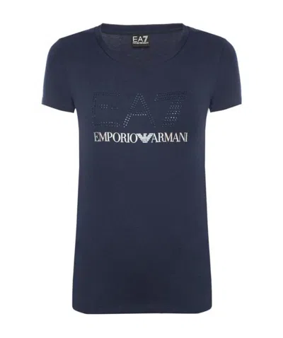 Ea7 Ironing A Diamond Logo T-shirt In Black