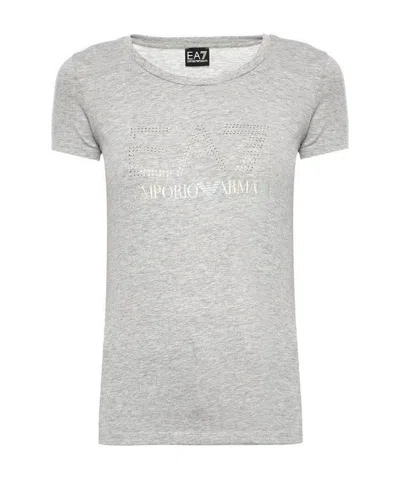 Ea7 Ironing A Diamond Logo T-shirt In White