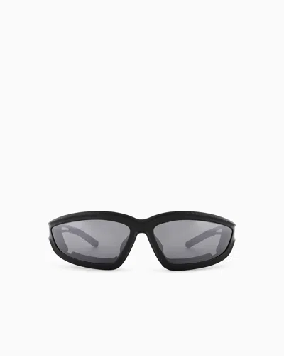 Ea7 Irregular-shaped Sports Sunglasses In Purple