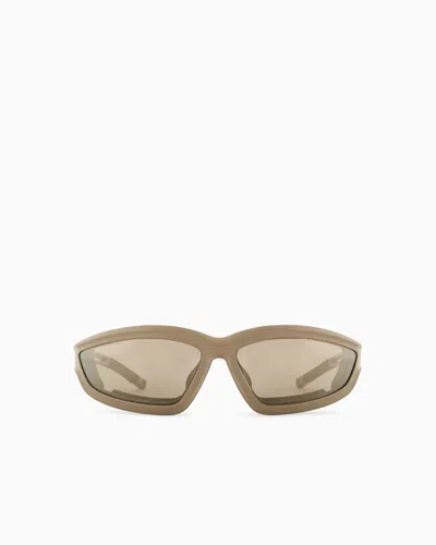 Ea7 Irregular-shaped Sports Sunglasses In Red