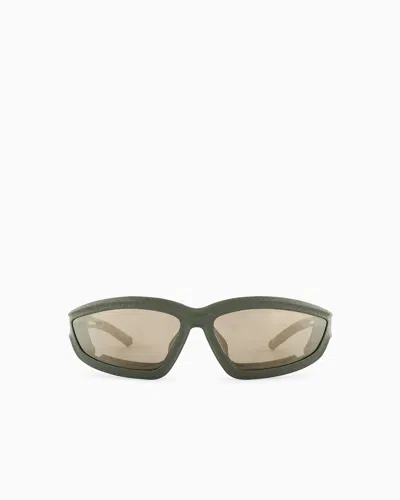 Ea7 Irregular-shaped Sports Sunglasses In Red
