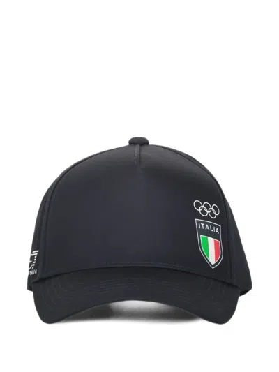 Ea7 Italia Team Curved-visor Cap In Black
