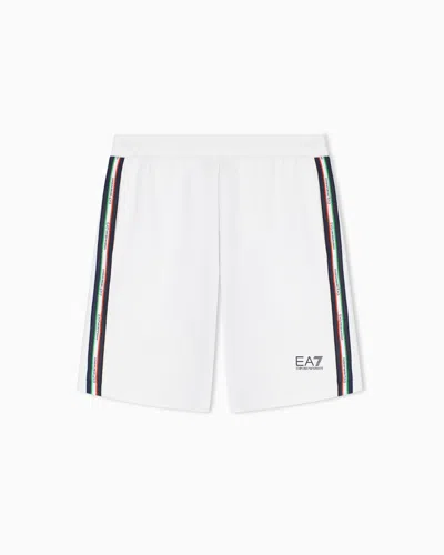 Ea7 Italian Spirit Cotton-blend Bermuda Shorts In Multi