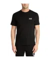 Ea7 Train Logo Stretch Cotton Jersey T-shirt In Black