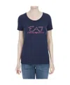 Ea7 Item O-neck Short-sleeved T-shirt In Blue