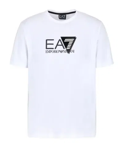 Ea7 Item O-neck Short-sleeved T-shirt In White