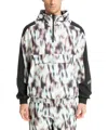 Ea7 Graphic Series Stretch Technical Fabric Hooded Jacket In Black