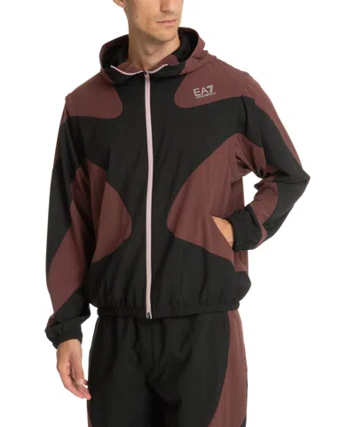 Ea7 Dynamic Athlete Hooded Jacket In Ventus7 Lab Technical Fabric In Puce