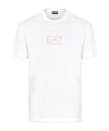Ea7 Gold Label Viscose-jersey Crew-neck T-shirt In White