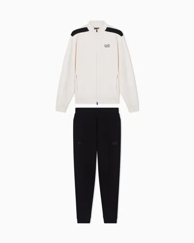 Ea7 Jersey Jumpsuit With Knit Details In Multi