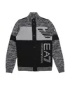 Ea7 Knitted Cardigan In Black