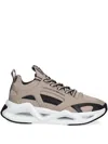 Ea7 Knitted-panelled Sneakers In Brown
