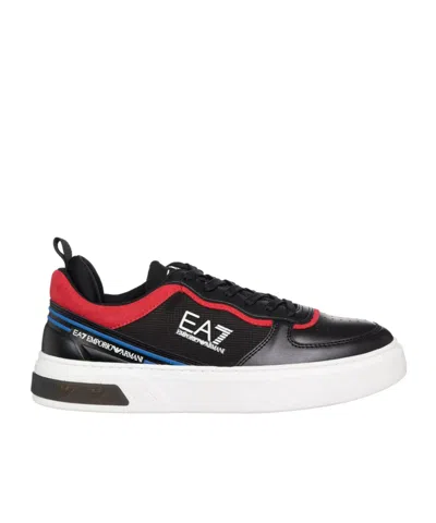 Ea7 Lace Mesh Low-cut Skate Shoes In Black