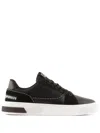 Ea7 Lace-up Leather Sneakers In Black