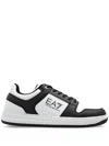 Ea7 Black And White Polyester Sneaker In Multi