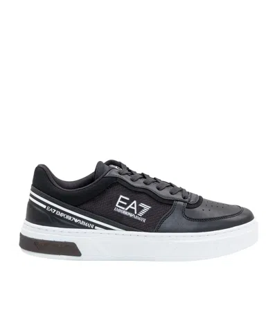 Ea7 Lace-up Low-top Sneakers In Black