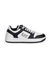 Ea7 Lace-up Panelled Sneakers In White