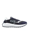 Ea7 Black And White Polyamide Sneaker In Blue