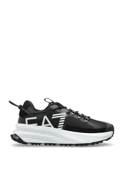 Ea7 Lace-up Sneakers In Black