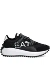 Ea7 Lace-up Studded Sneakers In Black