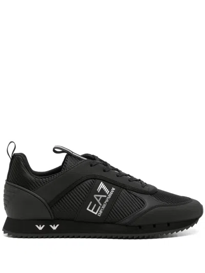 Ea7 Lace-up Trainers In Black