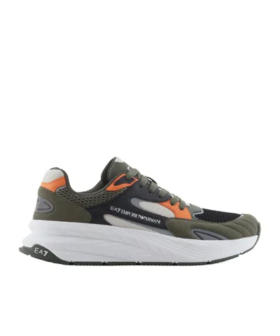 Ea7 Laced Sneakers In Gray