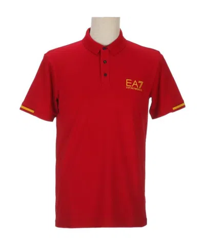 Ea7 Lapel Logo Polo Shirt In Red