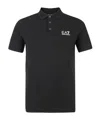 Ea7 Lapel Short-sleeved Polo Shirt In Black