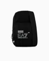 Ea7 Official Store Train Core Recycled Fabric Large Shoulder Bag In Black