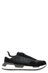 Ea7 Emporio Armani Leather And Fabric Low-top Sneakers In Black