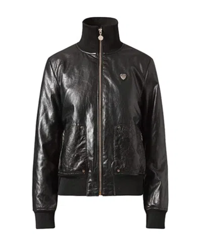 Ea7 Leather Casual Jacket In Black