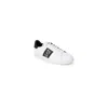 Ea7 Perforated Logo-stripe Low-top Sneakers In White