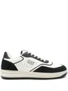 Ea7 Leather Sneakers In 黑色