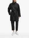 Ea7 Leopard-print Belted Coat In Black