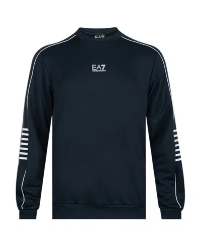 Ea7 Letter Logo Pullover Hoodie In Black