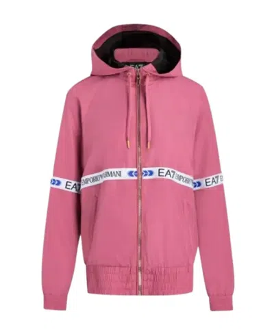 Ea7 Logo And Hat Casual Jacket In Pink