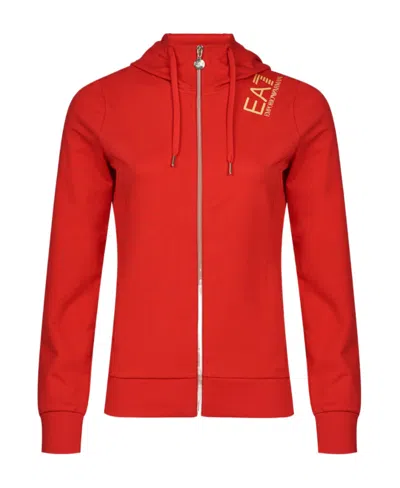 Ea7 Logo And Hat Casual Jacket In Red